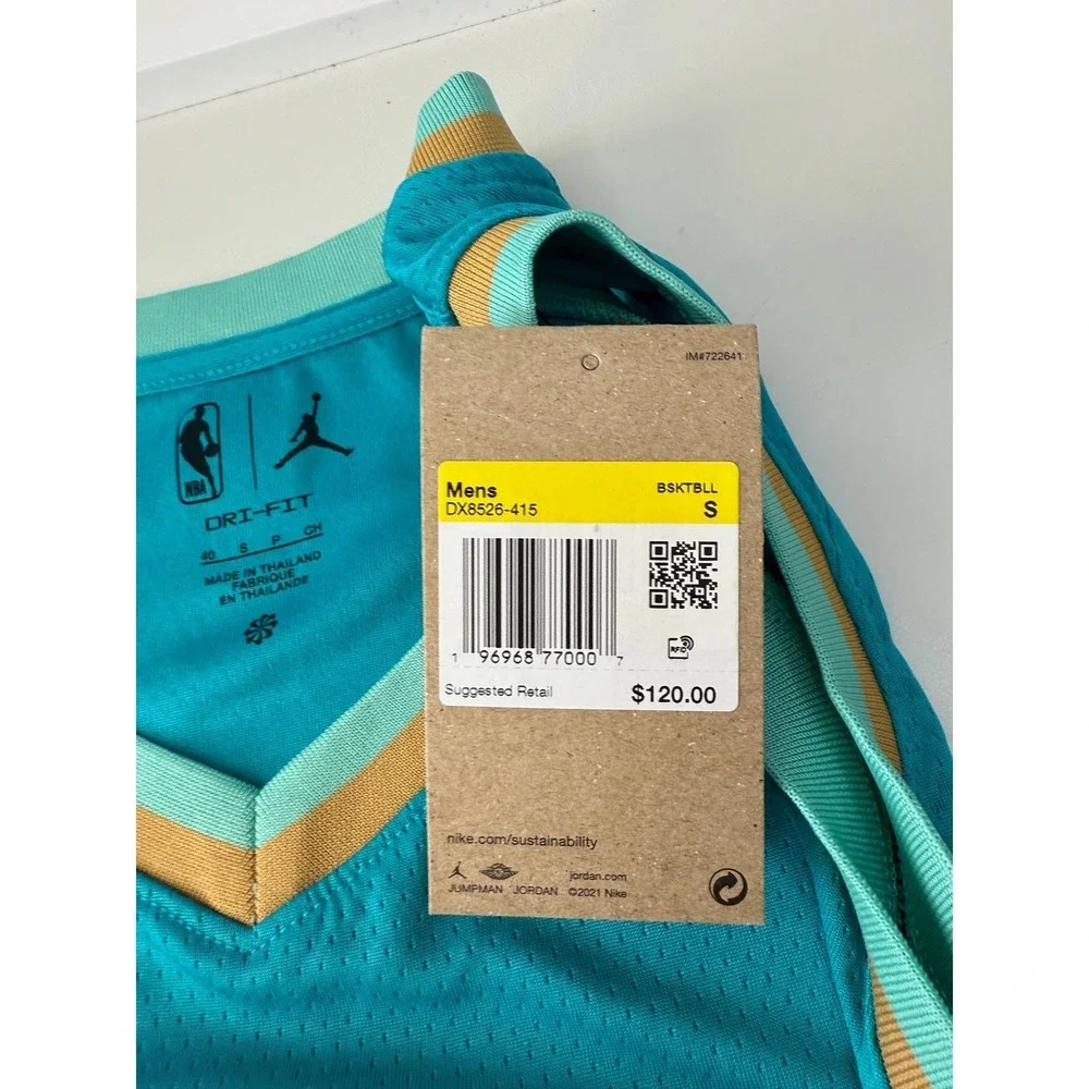 NBA Jordan Charlotte Hornets Buzz City DriFit City Edition Jersey Mens Small New